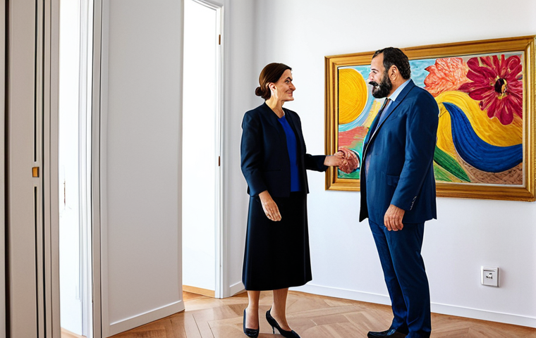 **
"Professional interior designer, fully clothed in modest business attire, consulting with a client in a bright, modern Madrid apartment. The apartment features colorful Spanish art and decor. Safe for work, appropriate content, perfect anatomy, natural proportions, family-friendly, professional photography, high quality."
**
