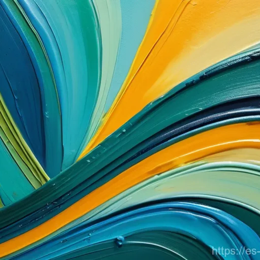 컬러테라피의 예술적 표현 방식 - **"A close-up abstract painting on canvas, featuring dynamic and free-flowing brushstrokes. The colo...