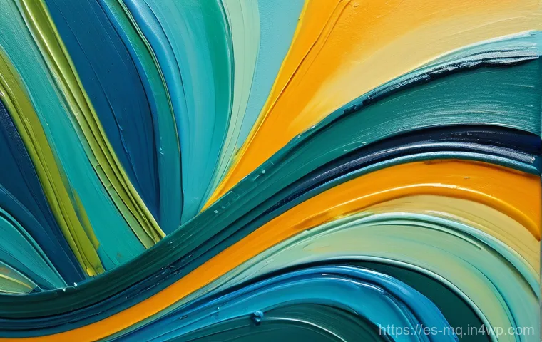 컬러테라피의 예술적 표현 방식 - **"A close-up abstract painting on canvas, featuring dynamic and free-flowing brushstrokes. The colo...