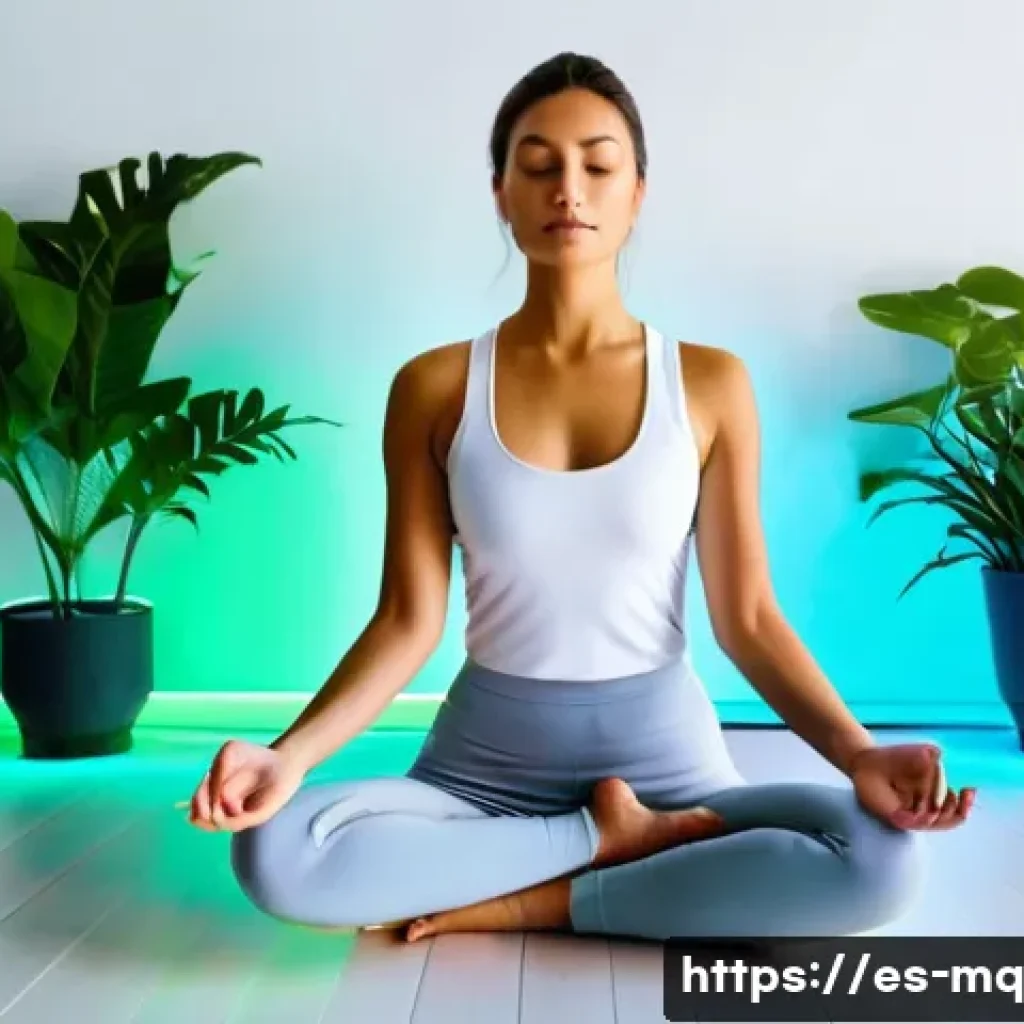 컬러테라피 관련 도서 및 자료 추천 - **Prompt:** A serene and minimalist chromotherapy studio. A woman in her late 20s, wearing comfortab...