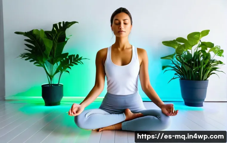 컬러테라피 관련 도서 및 자료 추천 - **Prompt:** A serene and minimalist chromotherapy studio. A woman in her late 20s, wearing comfortab...