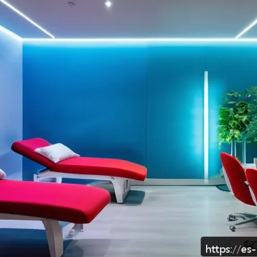 Home 30 컬러테라피의 부작용과 주의할 점 - A modern therapy room designed for chromotherapy sessions in a professional wellness center in Spain...